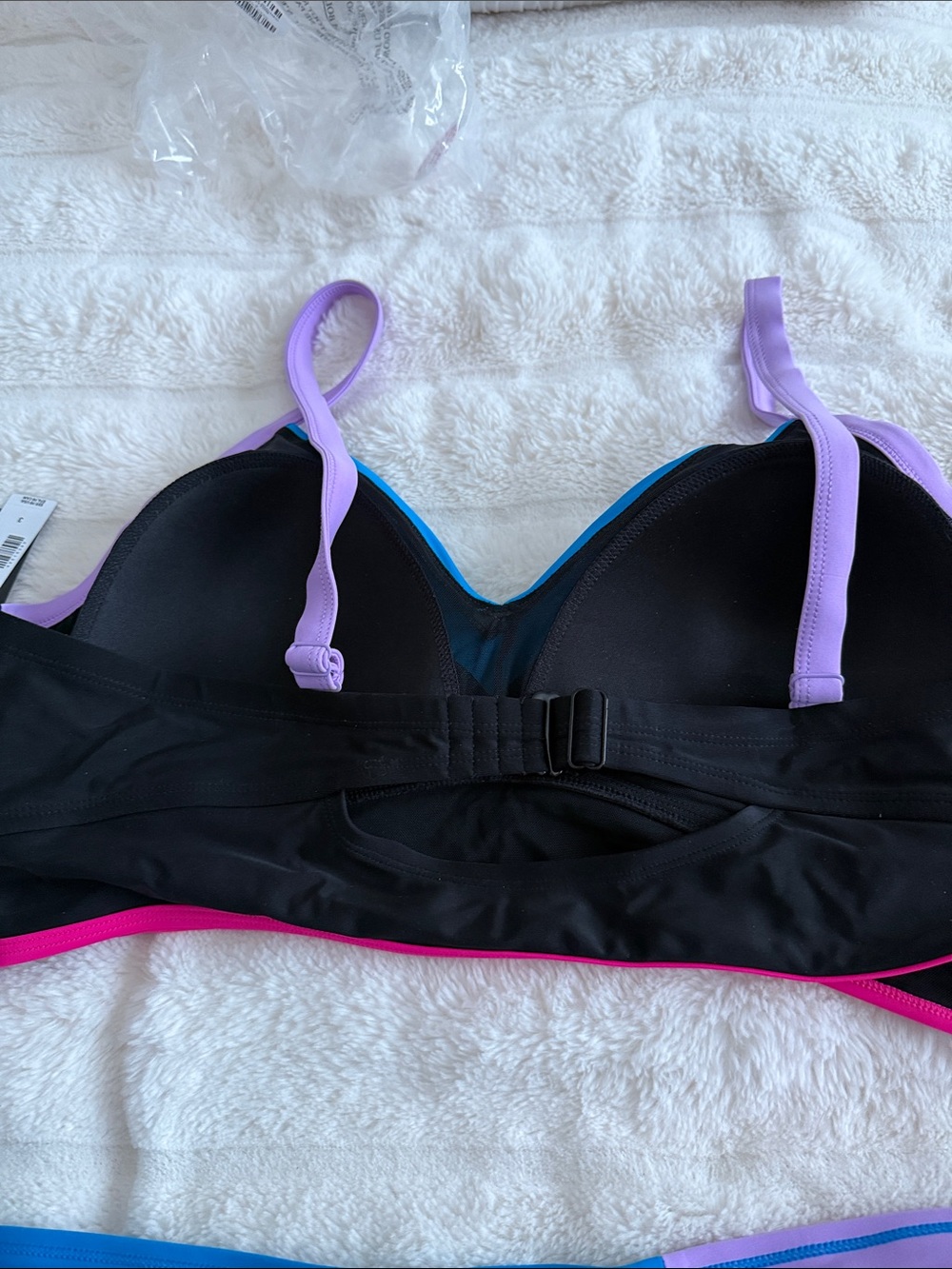 torrid Black Bikini Set with Blue, Purple & Pink Trim - Picture 6 of 7